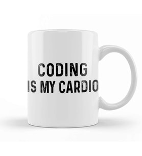 Coding Is My Cardio 01 Kupa Bardak Porselen