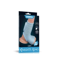 Vibrating Drip Knights Ring with Scrotum Sleeve (Blue) Titreşimli Penis Halkası