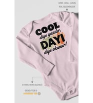 Cool diye yazılır dayı diye okunur Uzun Kollu Çıtçıtlı Bebek Body