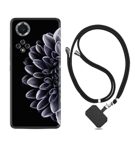 Huawei Nova Y70 Y90 Nova 9 SE  Kılıf Boyun Askılı Silikon Çiçekler 1639