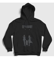 Presmono Unisex Beyaz Poster V2 Anime Spy X Family Kapüşonlu Sweatshirt 318610tt (Siyah)