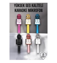 Mey İthalat® Kablosuz Bluetooth Karaoke Mikrofon USB ve AUX Girişli, Yüksek Ses Kalitesi