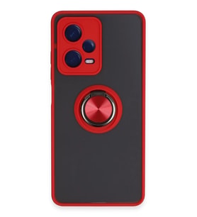 Newface Xiaomi Poco X5 Pro 5G Kılıf Montreal Yüzüklü Silikon Kapak - Kırmızı