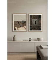 Gizemli Anahtar ve Kilit 2’li Ahşap Çerçeveli Tablo Seti