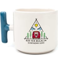 Tanem Bir Yer Bulalım Dünyadan Uzak Tasarımlı Baskılı T Kupa Bardak