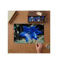 Mavi Balon Çiçeği Tasarımı 240 parça Ahşap Puzzle Ahşap Kutuda MP07033
