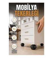 4 cm Kilitsiz Döner Tekerlek Ayak Seti 4’lü Sessiz Mobilya Destek Ayağı