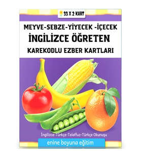 İngilizce Meyve-Sebze-Yiyecek-İçecek Ezber Kartları