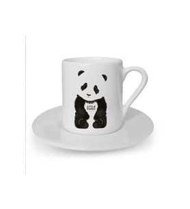Little Panda Baskılı Beyaz Türk Kahvesi Fincanı