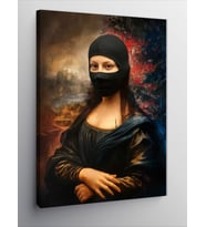 Kanvas Tablo Kar Maskeli Mona Lisa