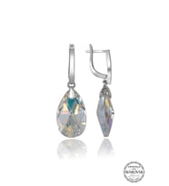 Swarovski Crystal Kadın Parlak Büyük Damla Gümüş Küpe