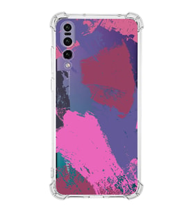 Huawei P20 Pro Uyumlu Köşe Korumalı Antişok Kapak Brushstroke Tasarımlı Şeffaf Silikon Kılıf