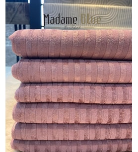 Bambu Çizgili Süngerli Kadife Kaymaz Çekyat Koltuk Örtüsü 170x210 cm (Pudra)