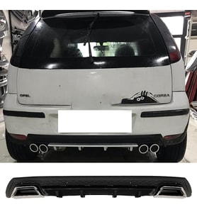 Opel Corsa C Siyah Difüzör Çiftli Kare Egzoz Görünümlü D Tip Difizör