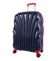 Bagacar Shell Silikon Kırılmaz Büyük Boy Valiz Lacivert Kırmızı