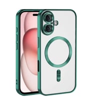 Lexroo iPhone 16 Kılıf Kamera Korumalı M-safe Wireless Şarj Özellikli Demre Kılıf - Koyu Yeşil