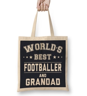 World's Best Footballer And Grandad Bez Çanta Uzun Saplı