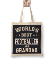 World's Best Footballer And Grandad Bez Çanta Uzun Saplı