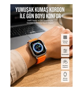 Mey İthalat® Akıllı Saat Ultra Android & İOS Uyumlu Arama Bildirim Özellikli