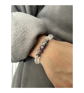 Unisex - Çok Zarif Rodonit Doğal Taşlı Bileklik  Handmade