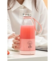 Smoothie Blender Taşınabilir Şarjlı Kişisel Mini Meyve Karıştırıcı 500 ml (Pembe)
