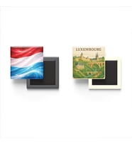 Buzdolap Magnetleri - Lüksemburg Bayrağı ve Paper Cut Tema - 2'li Set Magneti