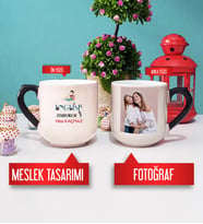 İngilizce Öğretmenine Hediye İngilizce Öğretmeni Kupa Bardak Oval Sihirli Fotoğraflı