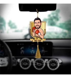 Kişiye Özel Boksör Karikatürlü Araba Süsü