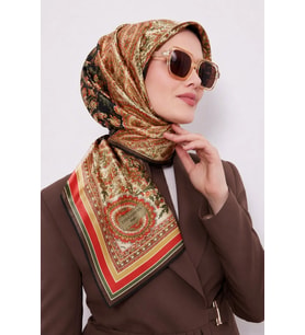 Lesscarves Pamuk İpek Eşarp Etnik Desenli LS2205
