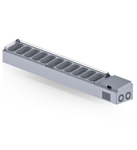 Iceinox Set Üstü Saladbar Pleksi Kapak GN 1/4-150: 11 Adet (Gri)