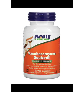 NOW Foods, Saccharomyces Boulardii, 5 Billion CFU, 120 Veg Capsules 3852 (Renksiz)