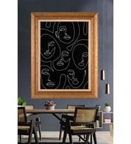 Altın Varaklı  Çerçeveli Paspartulu Tablo ndd1127 (Gold)