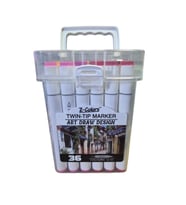 TMN 593076 Z-COLORS ART DRAW DESING ÇİFT UÇLU MARKER SAPLI PVC KUTU 36 RENK