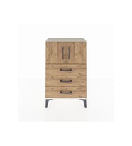 Arges Komodin Tek Raflı 3 Çekmeceli 2 Kapaklı 60x30x96 Aytaşı-Çam