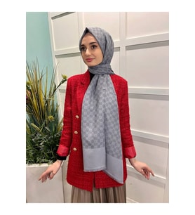 Elegance Monogram Şal 1090100 Gri İE1090100