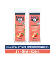 Le Petit Marseillais Organik Beyaz Şeftali ve Nektarin Duş Jeli 2x400 ml – Hassas Ciltler için Nemlendirici Bakım