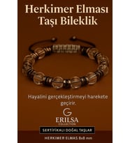 Sertifikalı Herkimer Elması Taşı Bileklik 8x8 mm – Hayalleri Gerçeğe Dönüştüren Enerji Taşı (Çok Renkli)
