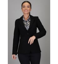 SWEETNESS Kadın Siyah Buklet Kumaş Astarsız Tek Düğmeli Ceket