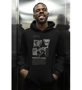Vintage Tasarım Roronoa Zoro Baskılı Unisex Oversize One Piece Anime Karakter Hoodie