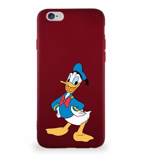Apple iPhone 6 Soft Premier Kapak Donald Duck-C Tasarımlı Silikon Kılıf - Mürdüm (Şeffaf)