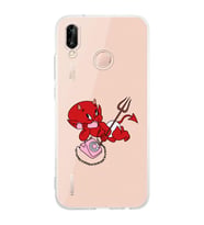Huawei P20 Lite Uyumlu Baskılı Yumuşak Silikon Şeffaf Telefon Kılıfı