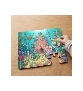 Deniz Altı Şatosu - Deniz Kızı Tasarımlı 24 Parça Ahşap Çocuk Puzzle