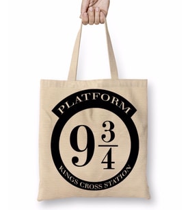 Harry Potter Platform 9 34 9 3-4 Bez Çanta Uzun Saplı