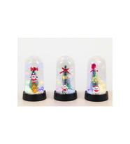 Kişiye Özel Yılbaşı Temalı Işıklı Dekoratif Cam Fanus - 15x8cm