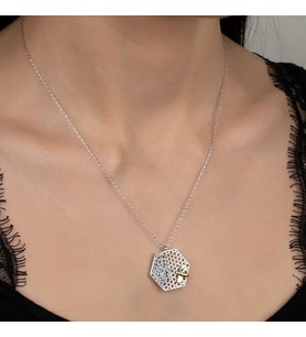 Taşlı Arı 925 Ayar Gümüş Kolye