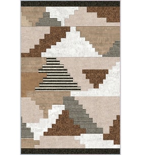 Eliana Home Baskılı, Yıkanabilir Kaymaz Taban Salon Halısı LNA1334-HT171 100x150 cm (Kahverengi)