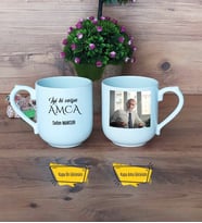 Amcaya Hediye Kupa Bardak Oval Fotoğraflı Amcaya Doğum Günü Hediyesi