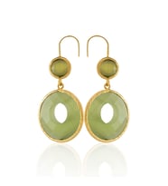 Kadir Jewellery 22 Ayar Altın Kaplama Kadın Taşlı Küpe -El İşçiliği Ve Hipoalerjenik Küpe