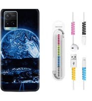 Vivo Y11S Y21S Y20 Y20S Y70 Kılıf Kablo Koruma Spiral Silikon Mavi Gece 1605