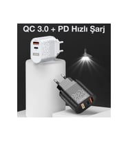 Uslion 20w Usb Qc3.0 Şarj Pd3.0 Hızlı Şarj Aleti Şarj Başlık Beyaz (Beyaz)